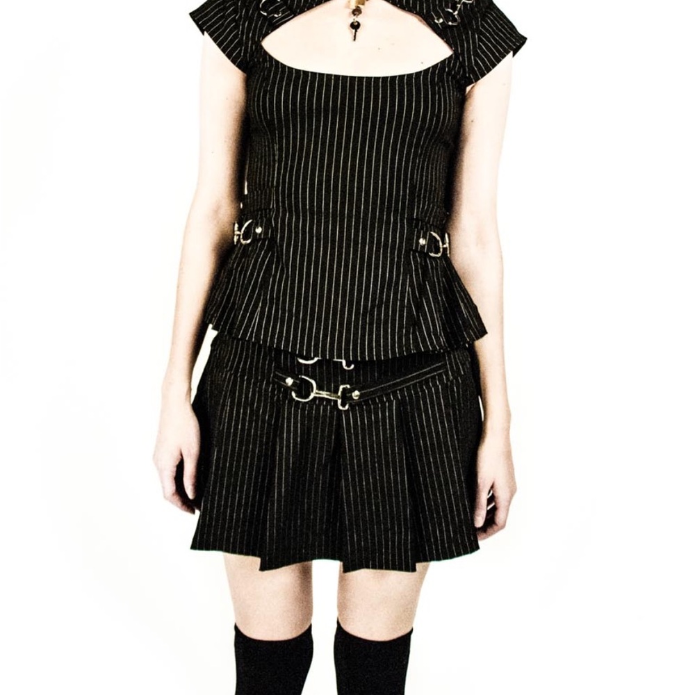 NWOT! Vintage Lip Service 'Gangsta Pranksta' Pleated Mini Skirt MEDIUM
